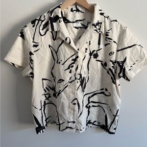 North Face button up short sleeve shirt in technical material